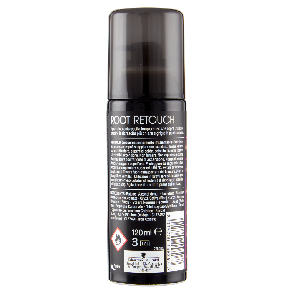 Schwarzkopf Root Retouch Spray Ritocco Ricrescita Immediato Castano 120 ml