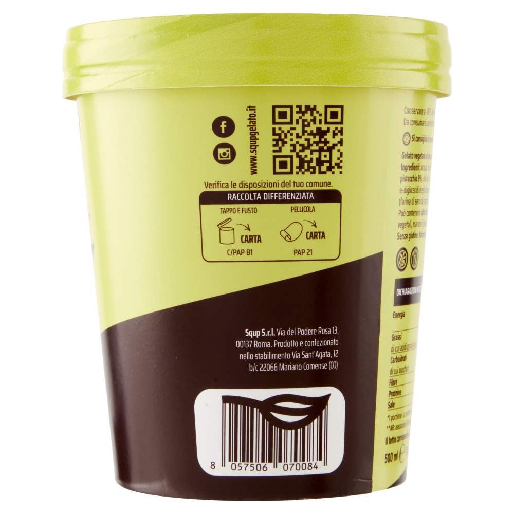 Squp Gelato 100% Vegetale Pistacchio 300 g