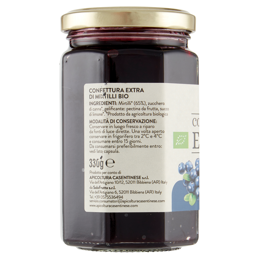 Apicoltura Casentinese Confettura Extra Bio Mirtilli 330 g