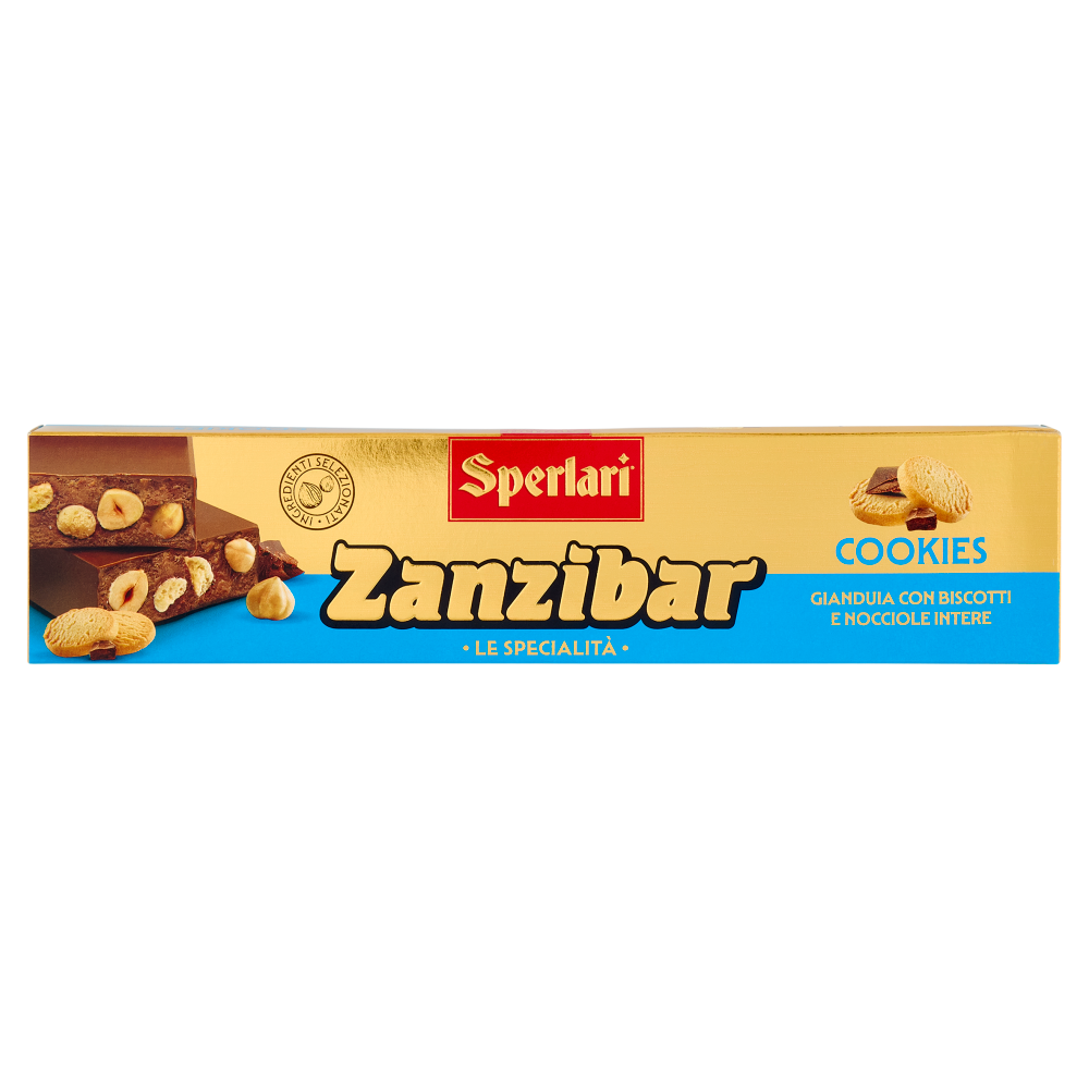 Sperlari Zanzibar le Specialità Cookies Gianduia con Biscotti e Nocciole Intere 200 g