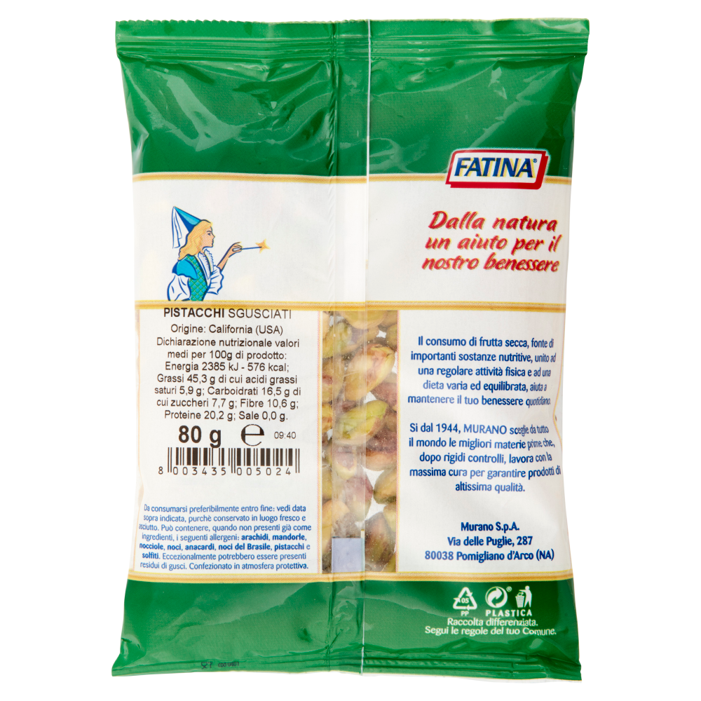 Fatina Frutta Secca Sgusciata Pistacchi Naturali 80 g