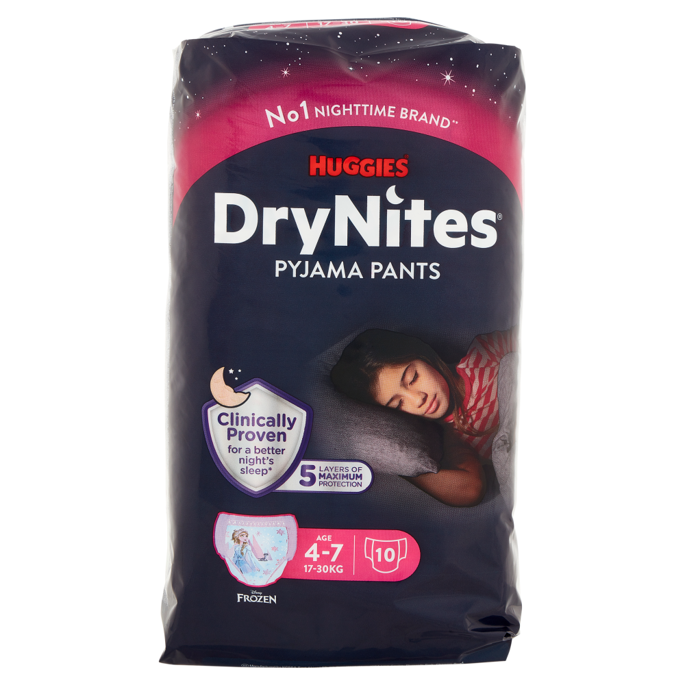 Huggies DryNites Pyjama Pants Age 4-7 17-30 Kg 10 pz