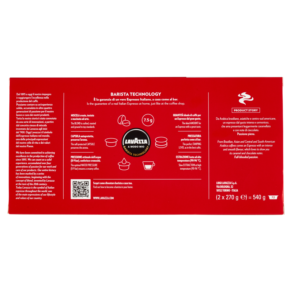 Lavazza A Modo Mio Espresso Passionale 72 capsule 540g
