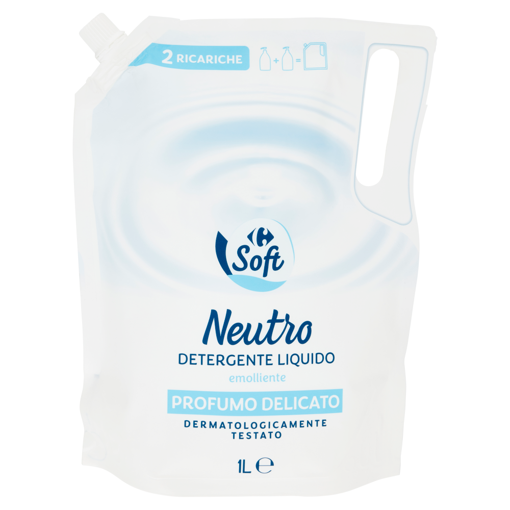 Carrefour Soft Neutro Detergente Liquido Profumo Delicato Ricarica 1 L