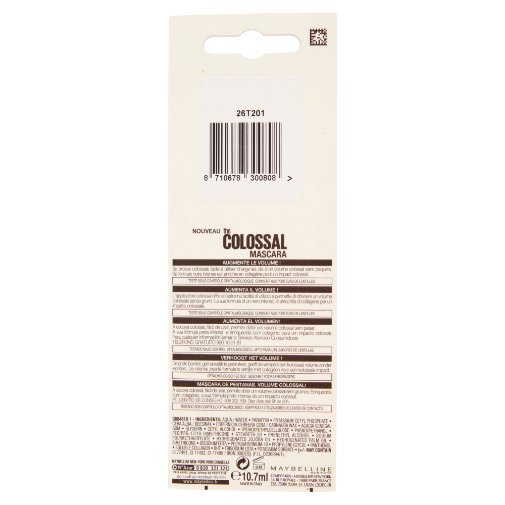 Maybelline New York The Colossal Mascara, Effetto Mega Volume in un Istante