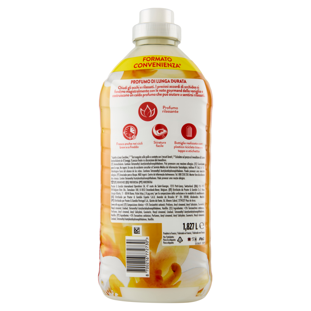 Lenor Ammorbidente Lavatrice Concentrato, Oro e Fiori di Vaniglia, 87 Lavaggi 1,827 L