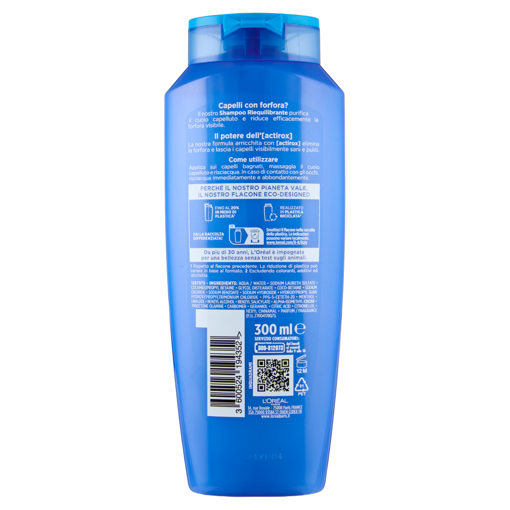 Elvive Anti-Forfora Shampoo Riequilibrante, per Tutti i Tipi di Capelli, 300 ml