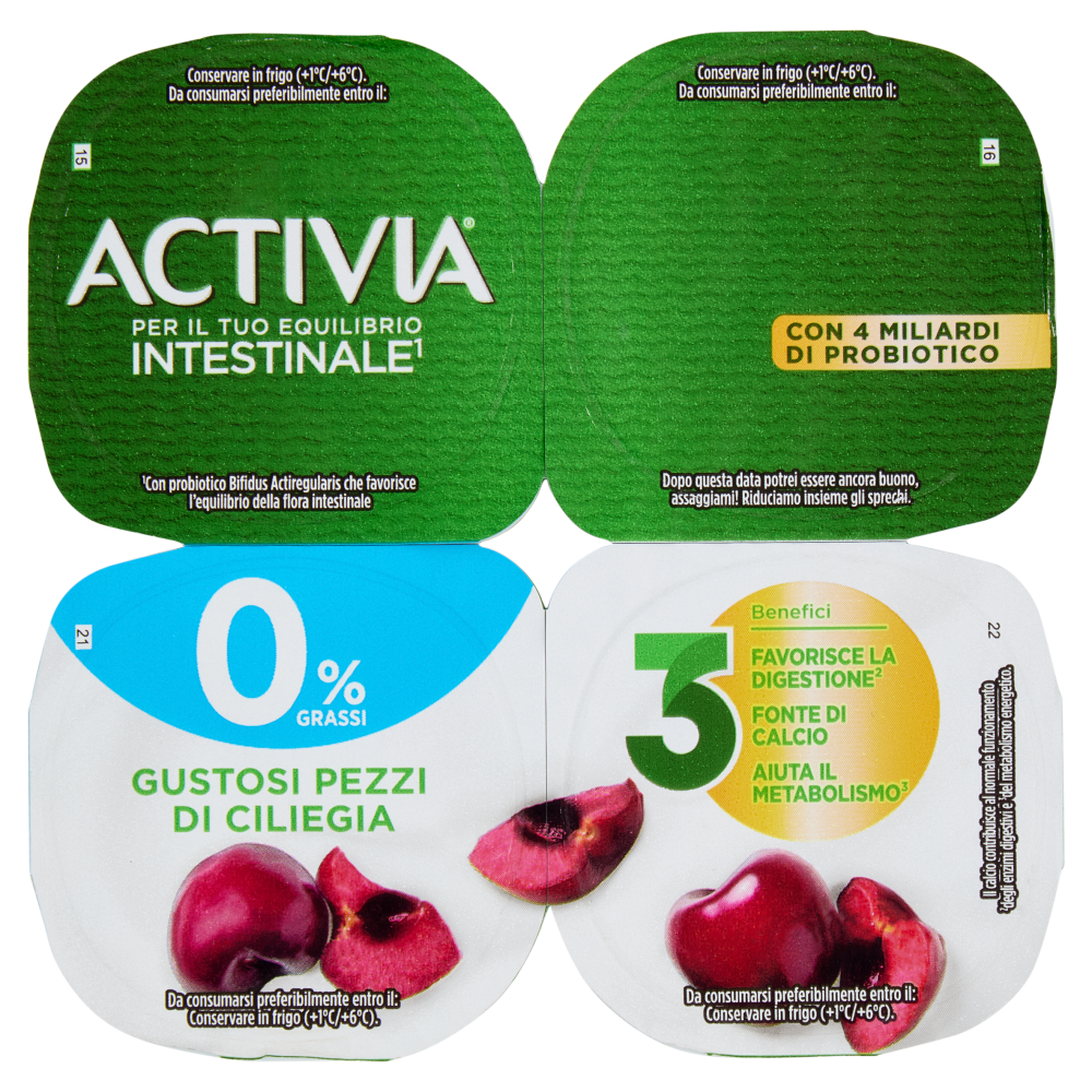 Activia 0 Grassi Ciliegia In Pezzi 4 X 125 G Carrefour