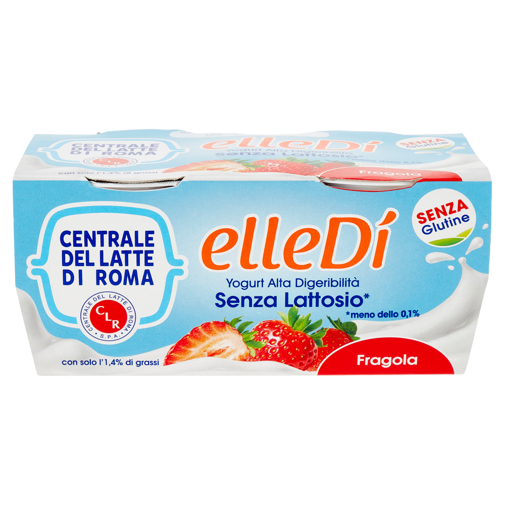 Centrale del Latte di Roma elleD&igrave; Yogurt Alta Digeribilit&agrave; Senza Lattosio* Fragola 2 x 125 g