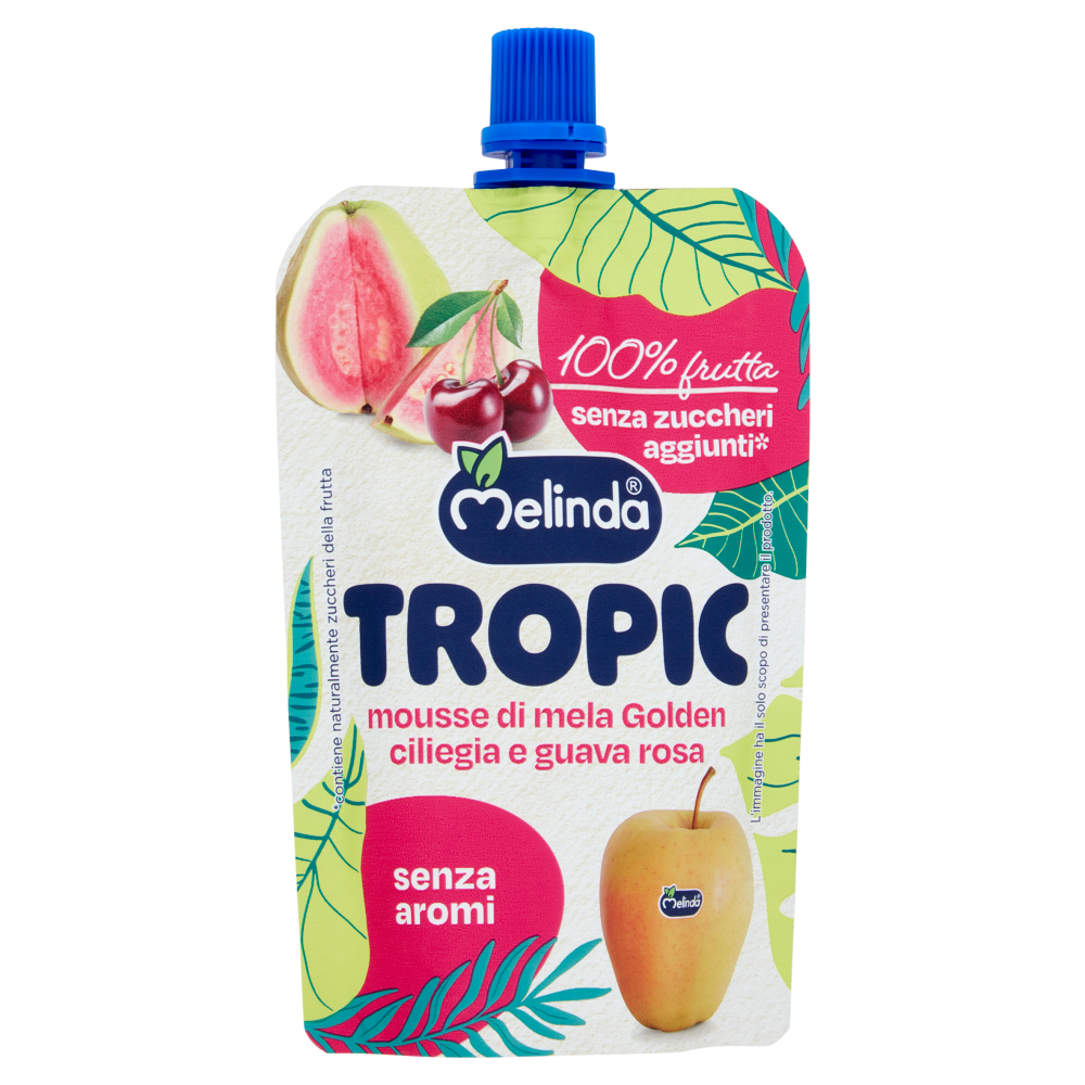 Melinda Tropic mousse di mela Golden ciliegia e guava rosa 90 g