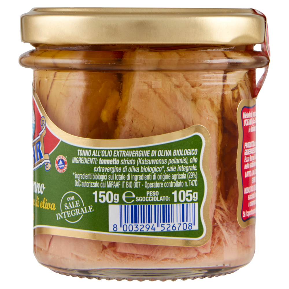 Asdomar Filetti di Tonno all'olio extravergine di oliva Biologico 150 g