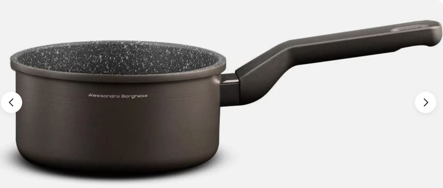 H&H Lifestyle Batteria di Pentole 6 Pezzi Chef Borghese - Alluminio Antiaderente Effetto Pietra, Adatte a Induzione