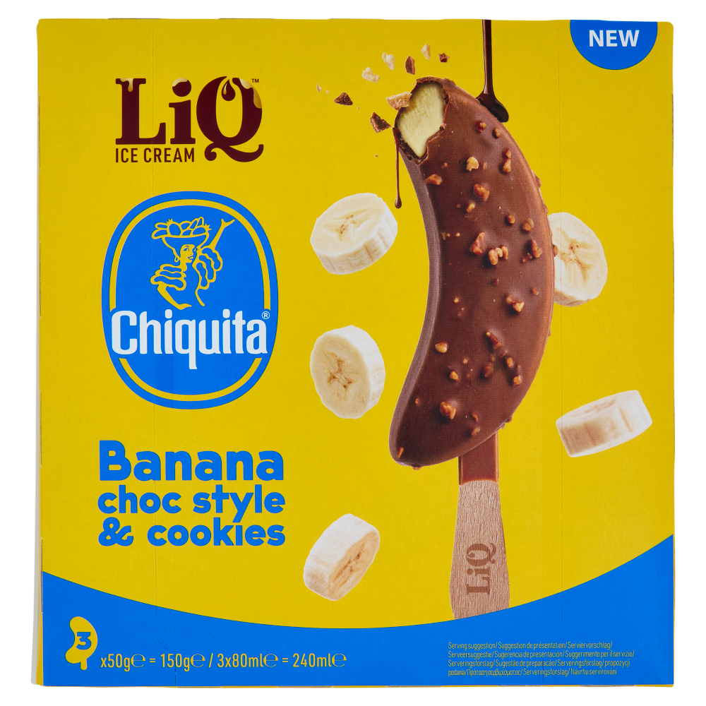 LiQ Chiquita Banana choc style & cookies 3 x 50 g