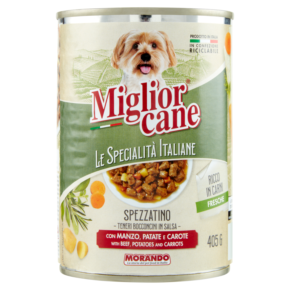 Migliorcane Le Specialità Italiane Spezzatino con Manzo, Patate e Carote 405 G