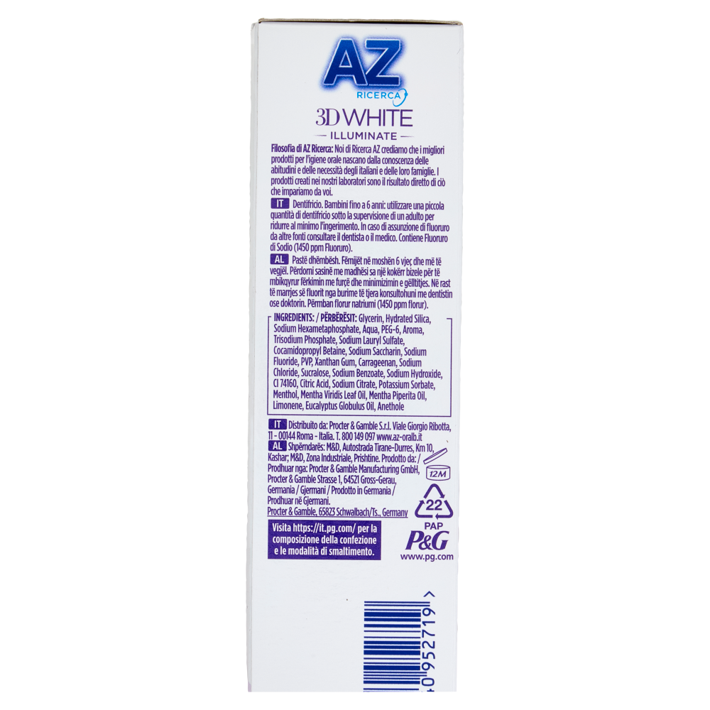 AZ Ricerca Dentifricio 3D White Illuminate Perfezione Sbiancante Avanzato 50 ml