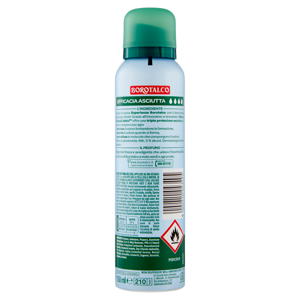 Borotalco Fresh Profumo di Talco Fresco Deo Spray 150 ml
