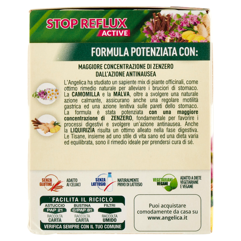 L'Angelica Le Tisane Stop Reflux Active 18 Filtri 30,6 g