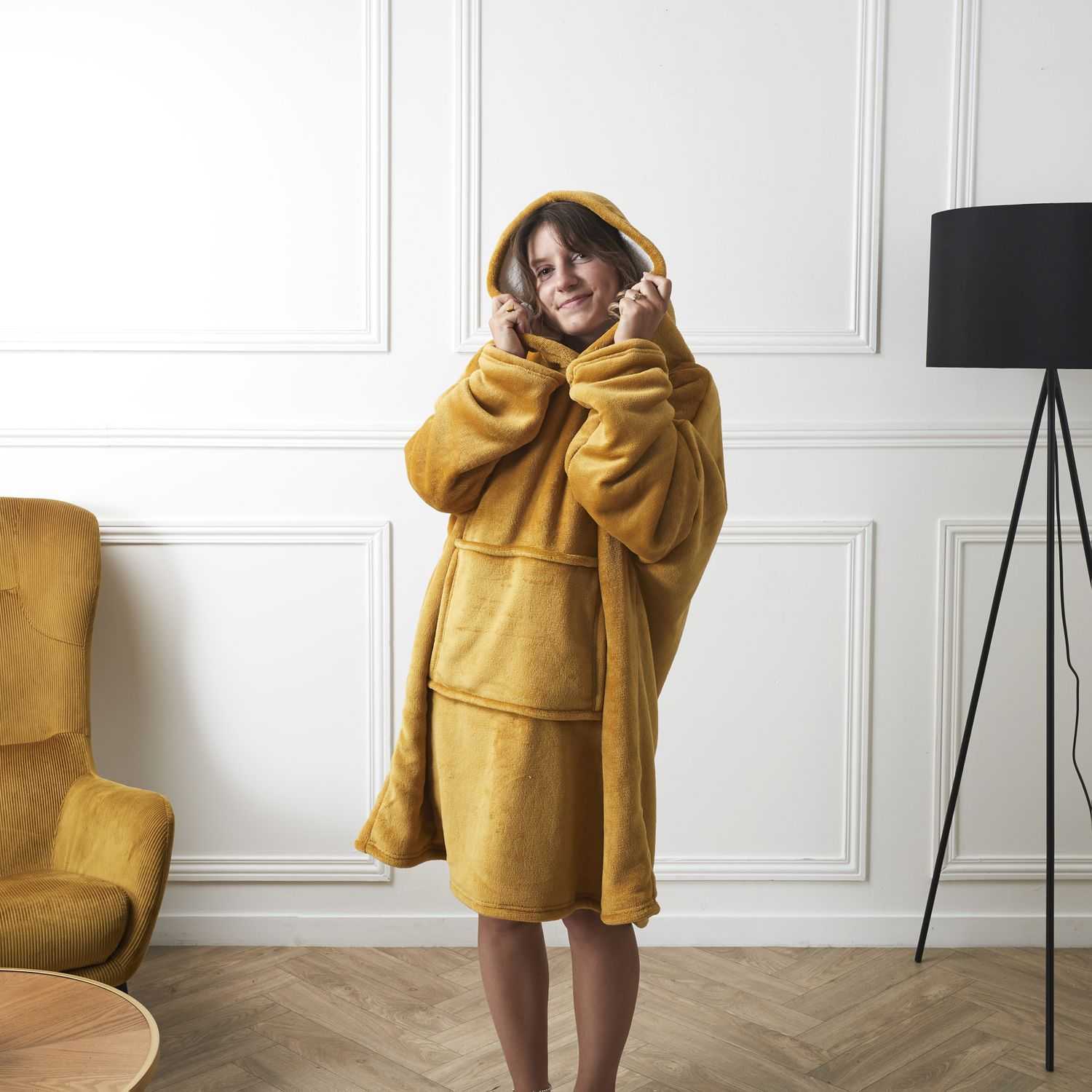 CMP Plaid con cappuccio e maniche Crema