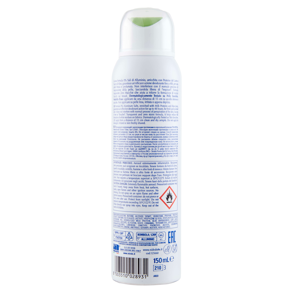 Nidra Deolatte Rinfrescante Deodorante Spray 150 mL