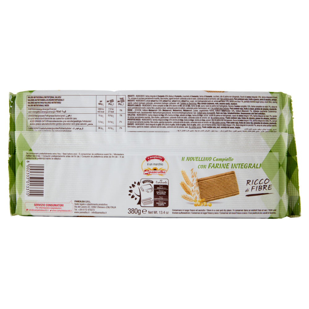 Campiello &egrave; il Novellino con Farine Integrali 380 g