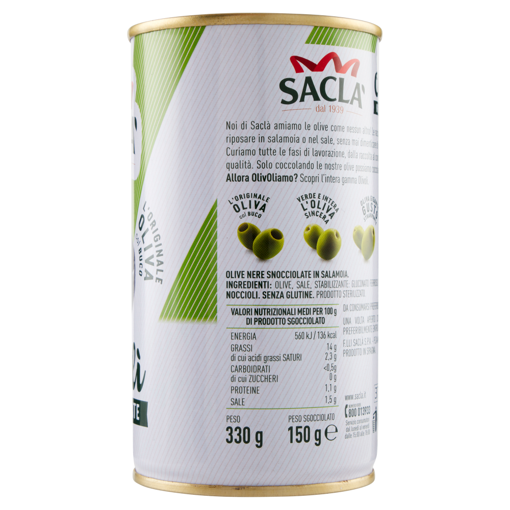 Sacl&agrave; OlivOl&igrave; Nere Snocciolate 330 g