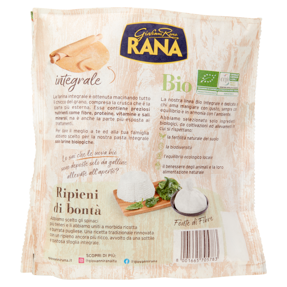 Giovanni Rana Bio integrale Ricotta e Spinaci con Burrata 250 g