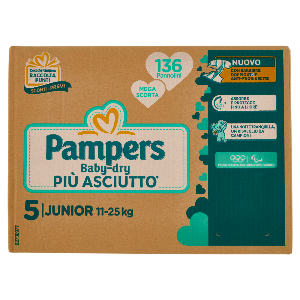 Pampers Baby-dry Junior 136 pz