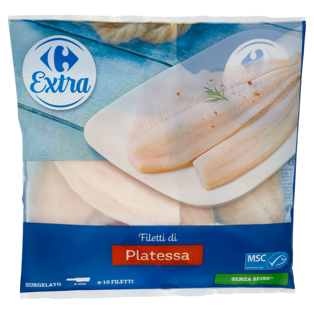 Carrefour Extra Filetti di Platessa Senza Spine* Surgelato 500 g