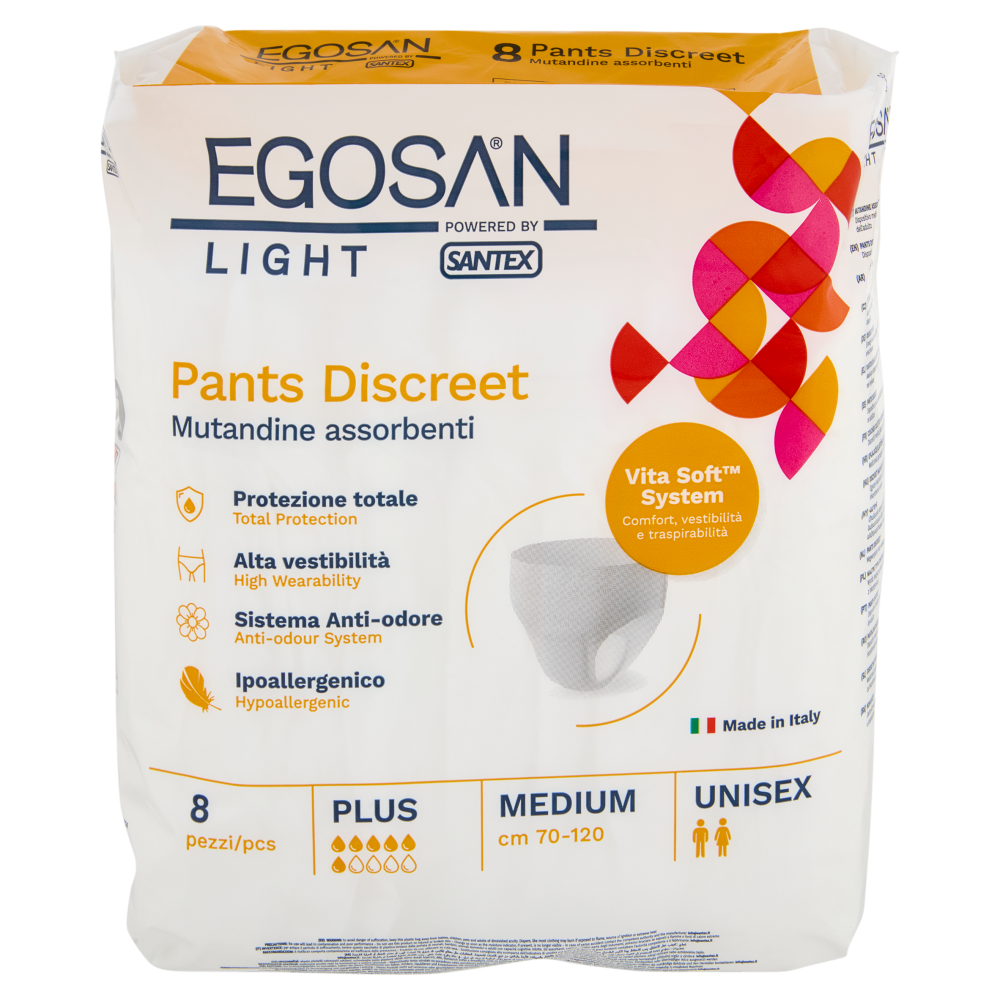 Egosan Light Pants Discreet Plus Medium Unisex 8 pz