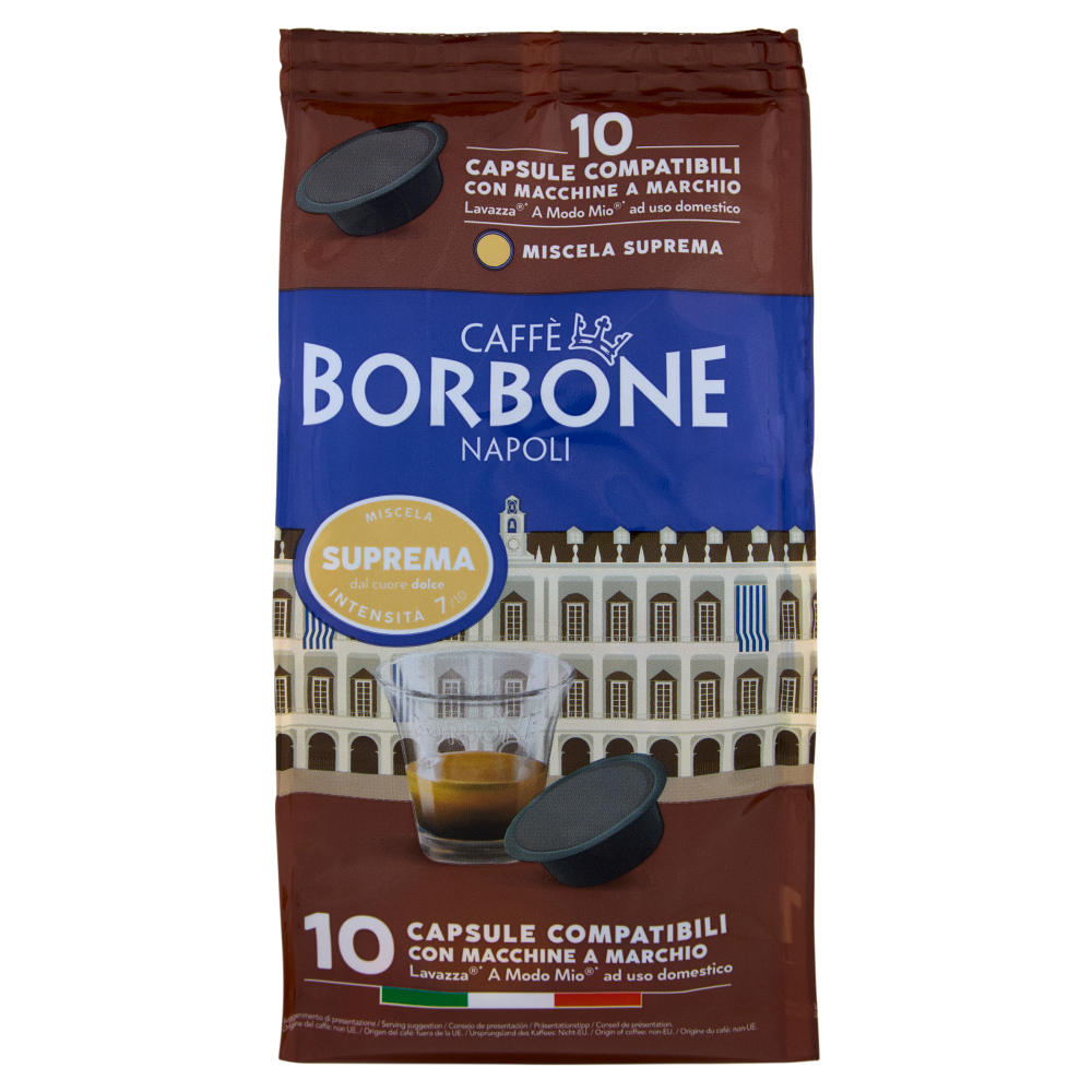 Caff&egrave; Borbone Miscela Suprema Capsule Compatibili Lavazza* A modo Mio* ad uso domestico 10 x 7,2 g