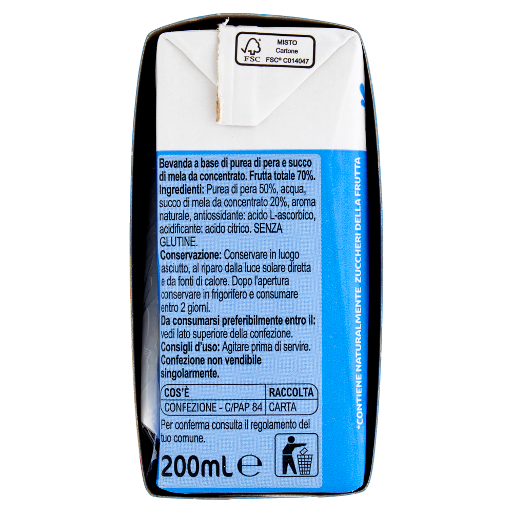 Carrefour Classic Bevanda Senza Zuccheri Aggiunti* Pera con Mela 3 x 200 ml