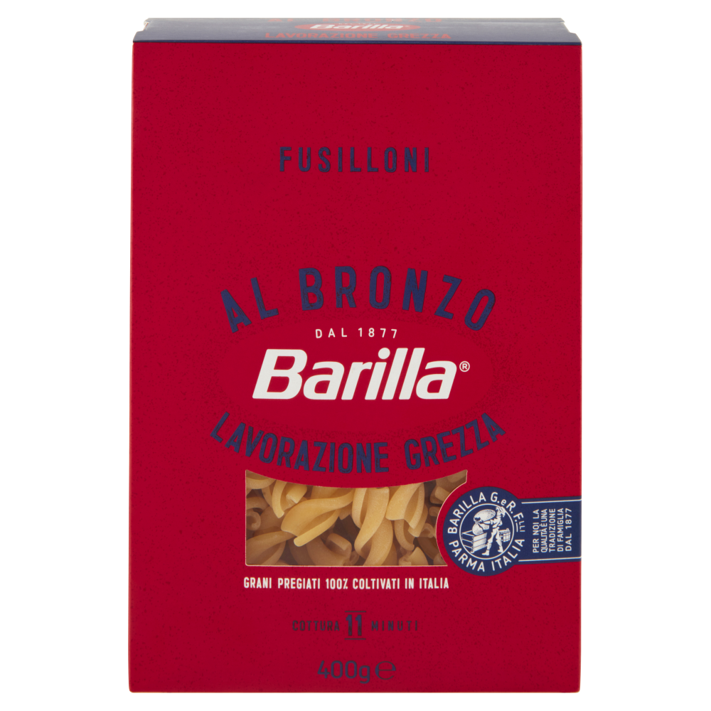 Barilla Pasta Al Bronzo Fusilloni 100% grano italiano 400g