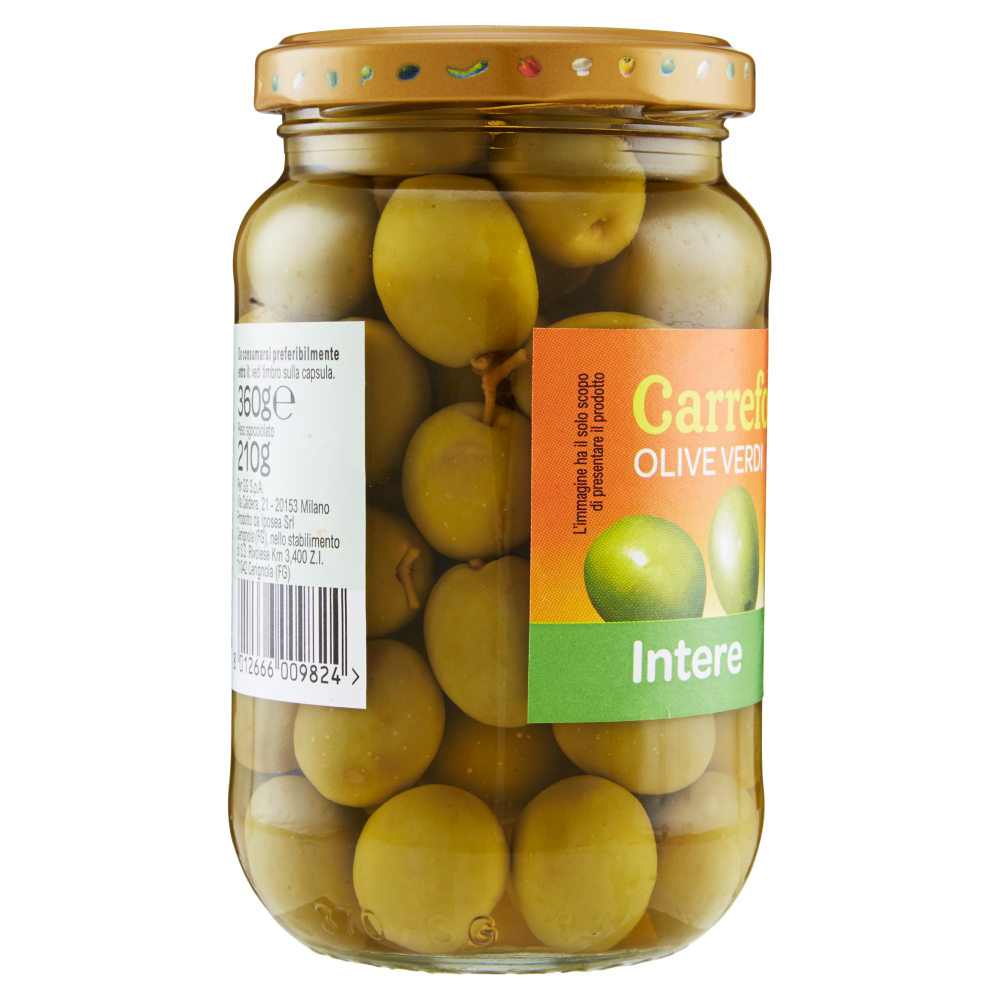 Carrefour Olive Verdi Intere in salamoia 360 g