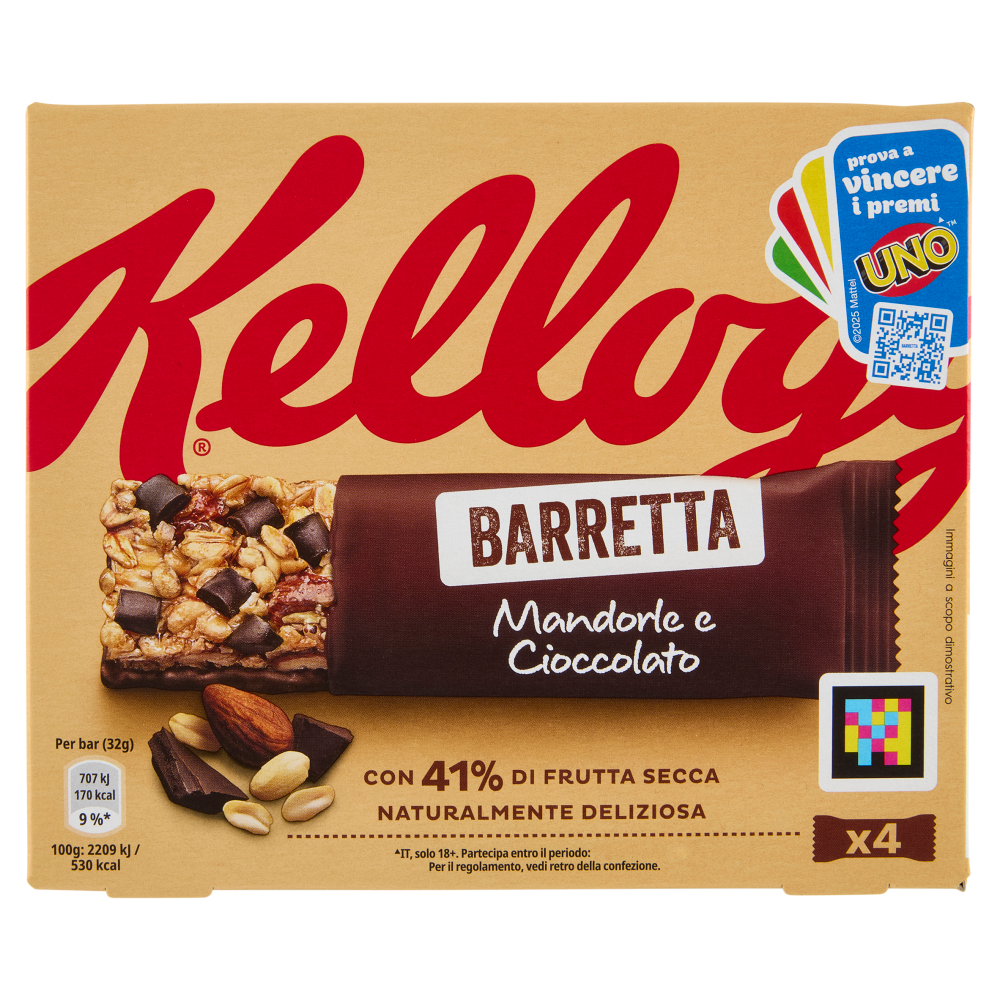 Kellogg's Barretta Mandorle e Cioccolato 4 x 32 g