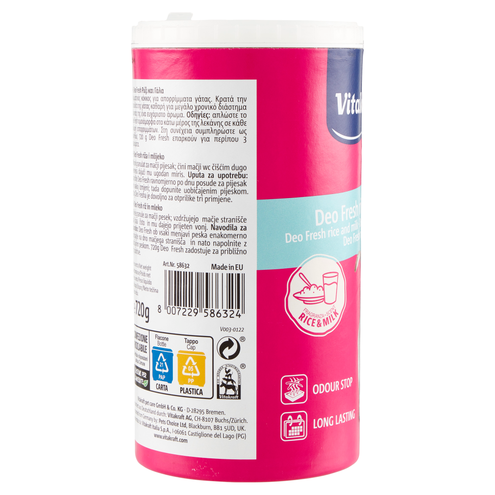 Vitakraft Care Deo Fresh riso e latte 720 g