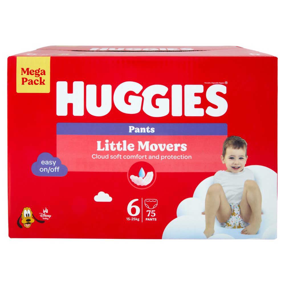 Huggies Little Movers Pants 6 15-25 Kg 75 pz