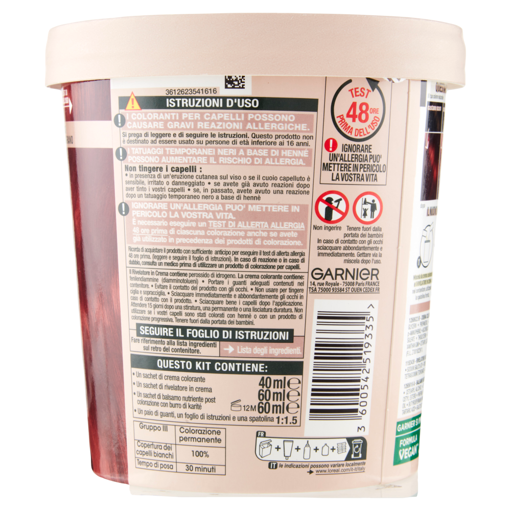 Garnier GOOD 6.6 Rosso Melograno, colorazione permanente senza ammoniaca, 90% di origine naturale