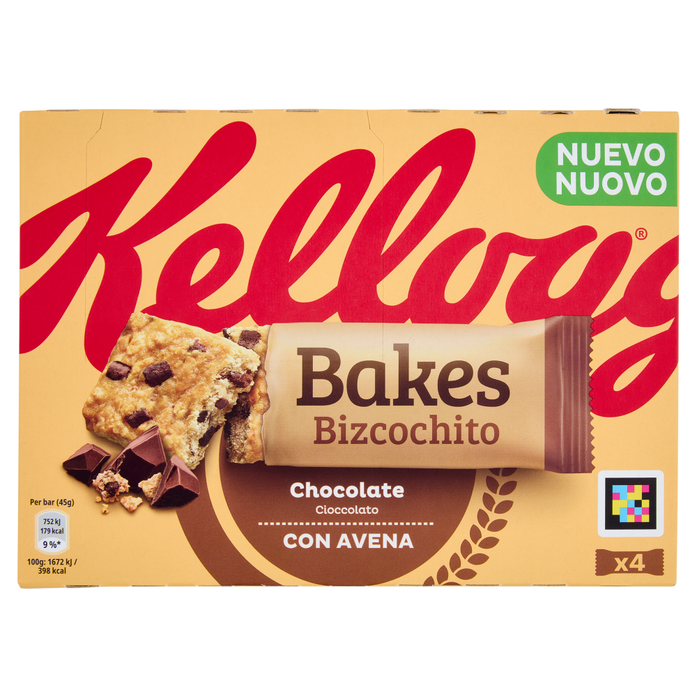 Kellogg's Bakes Bizcochito Cioccolato con Avena 4 x 45 g