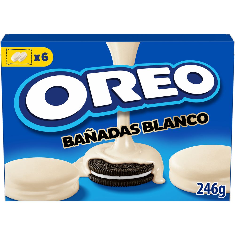 OREO Banadas Bianco Biscotti con copertura al Gusto di Cioccolato Bianco 246g - 6 monoporzioni da 41g 