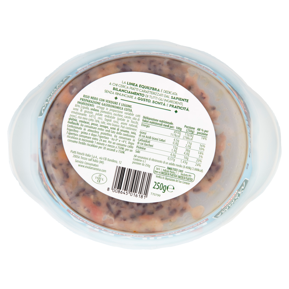 Viva La Mamma Equilybra Riso Nero Verdure Legumi 250 g