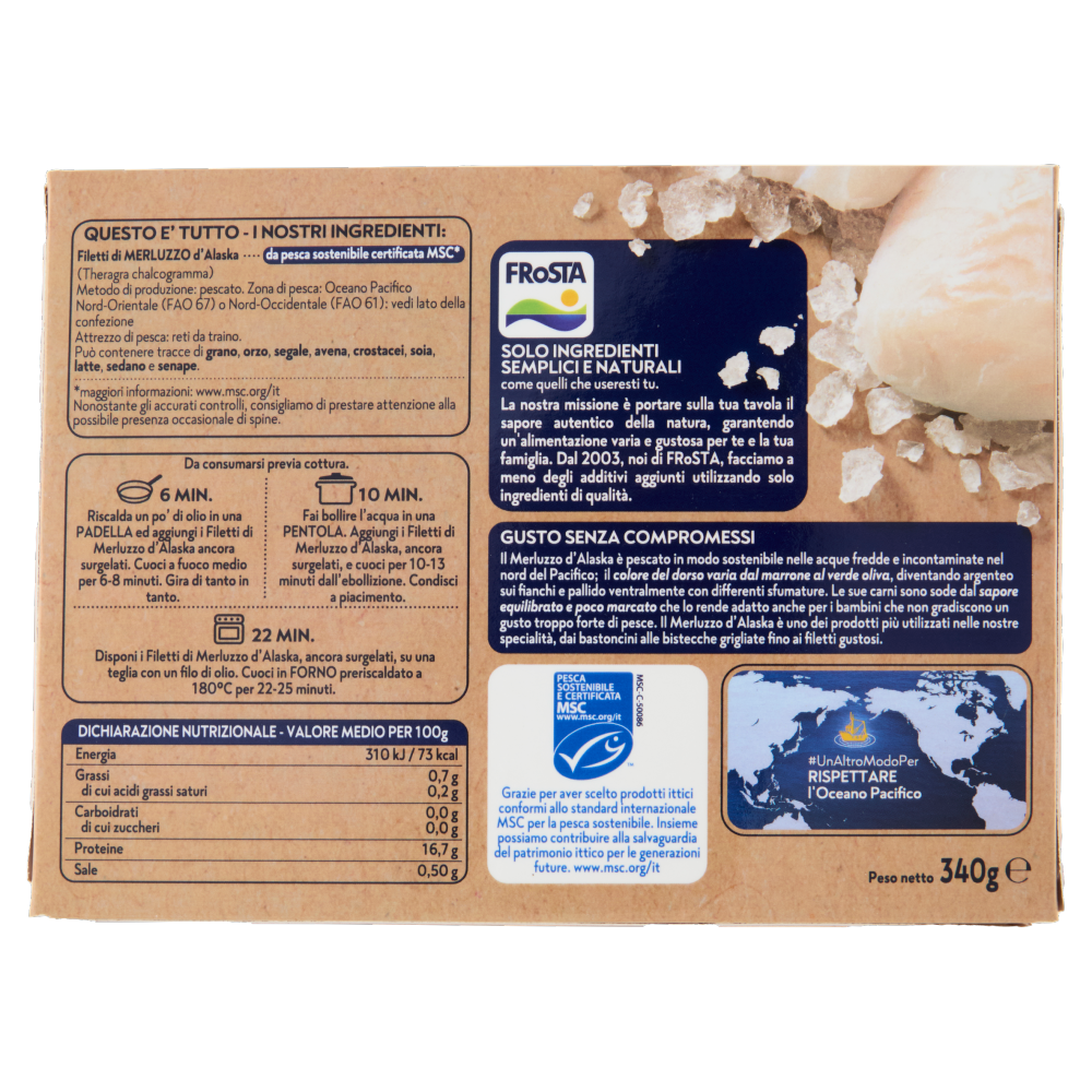 FRoSTA 5 Filetti di Merluzzo d'Alaska 340 g