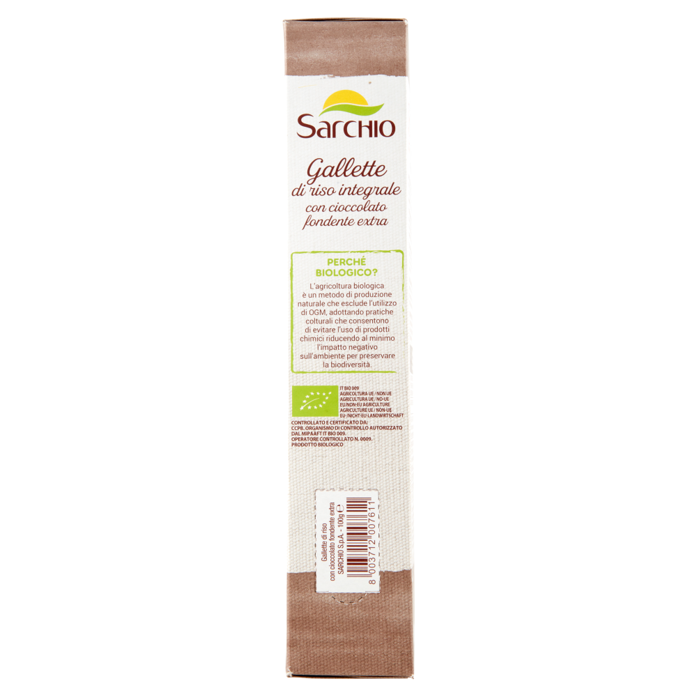 Sarchio Gallette di riso integrale Cioccolato fondente extra 100 g