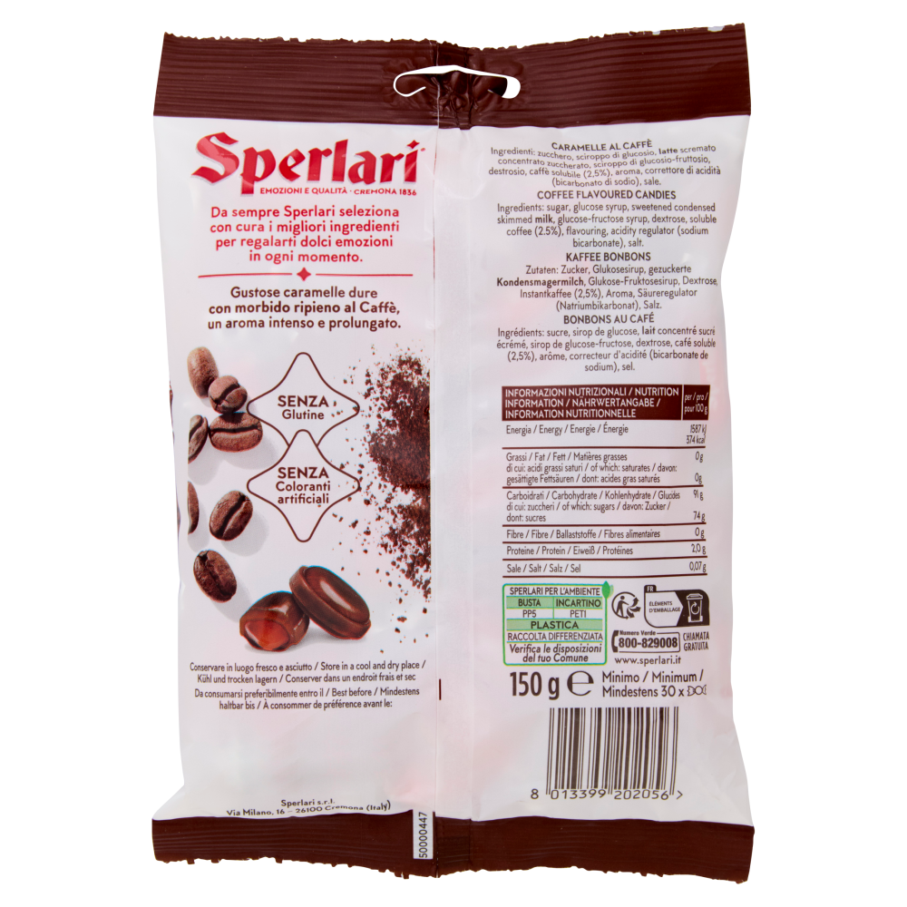 Sperlari Lavazza Caramelle Dure con ripieno al Caffè 150 g