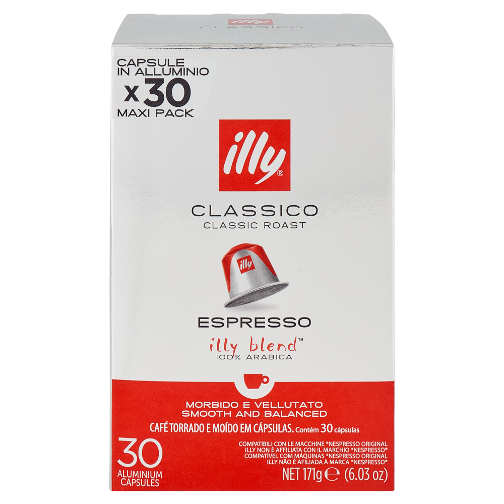 illy Classico Espresso Compatibili con le Macchine *Nespresso Original 30 Capsule in Alluminio 171 g