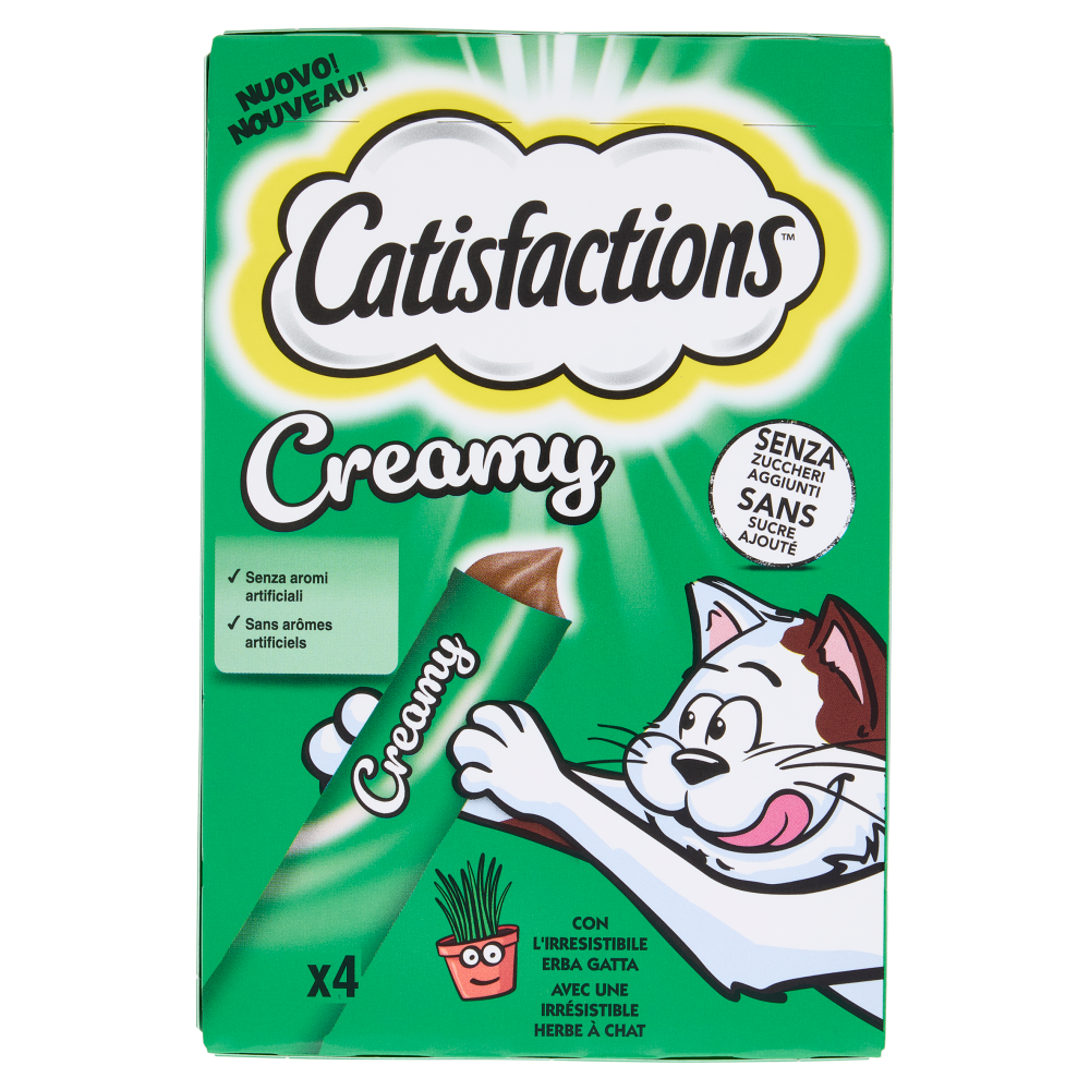 Catisfactions Snack Gatto Creamy Erba Gatta 4 x 10 g