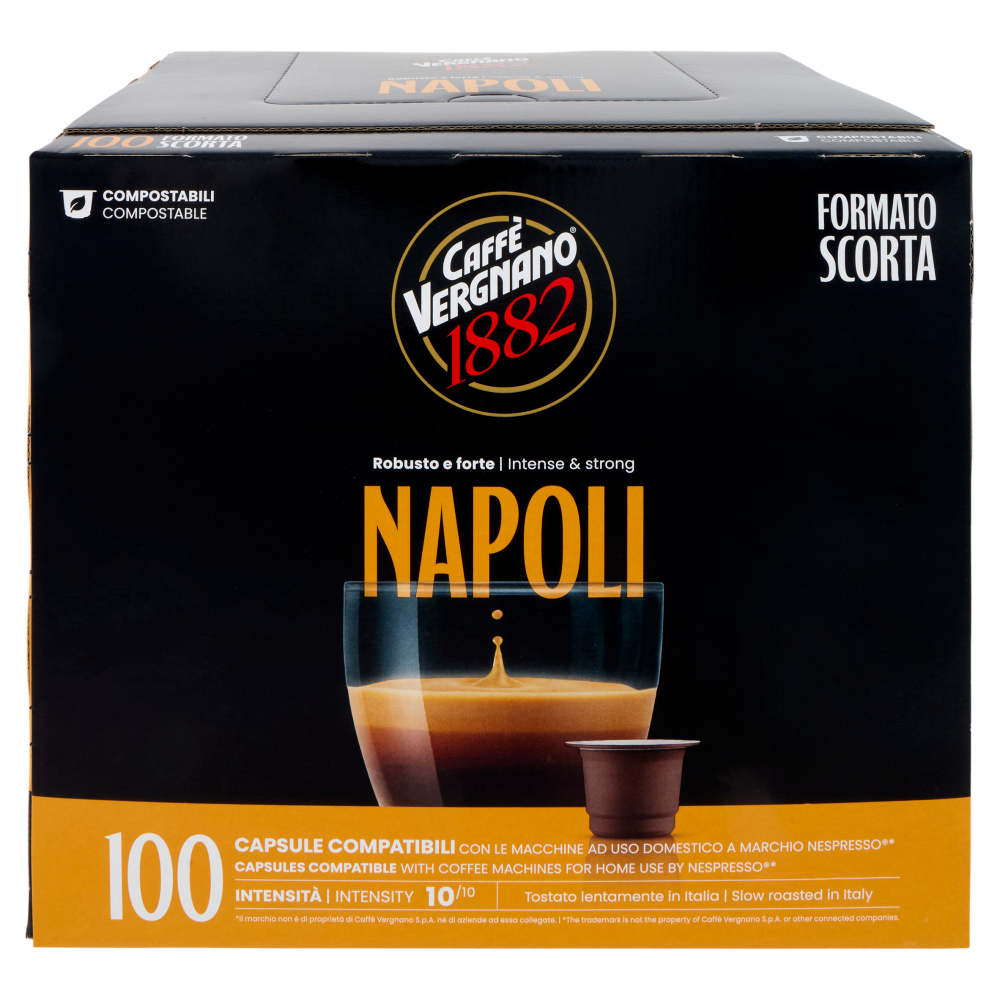 Caff&egrave; Vergnano 1882 Napoli Capsule Compatibili Nespresso* 100 x 5 g