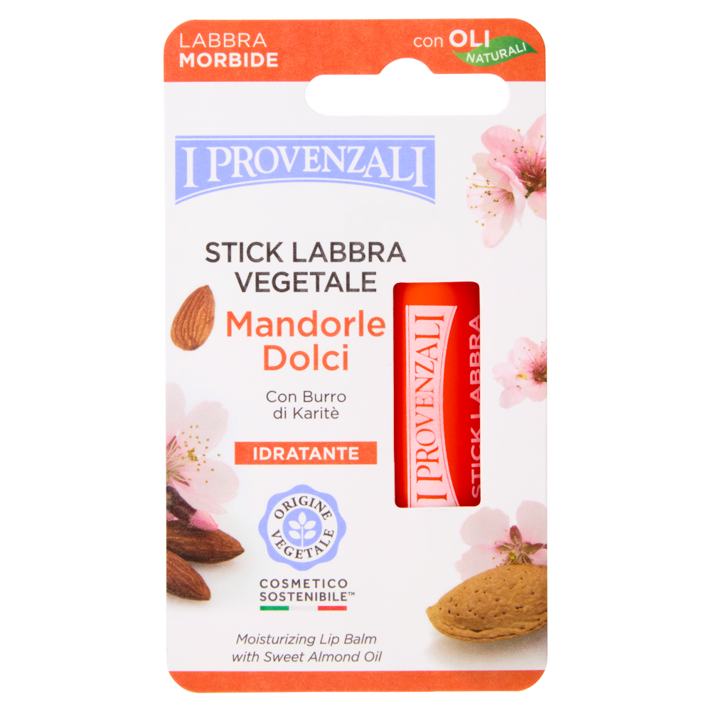 I Provenzali Stick Labbra Vegetale Mandorle Dolci Idratante 5,5 ml