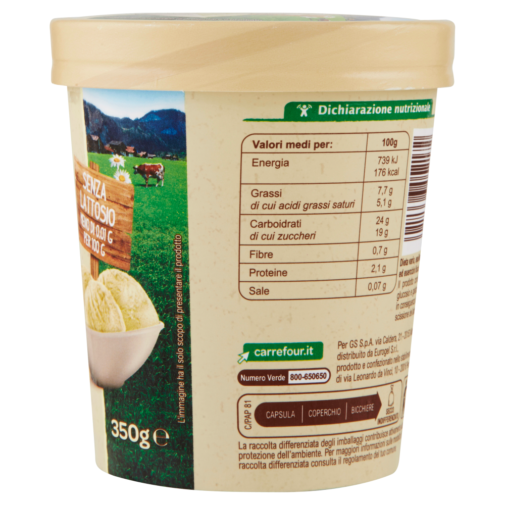 Carrefour Bio Gelato alla vaniglia Biologico 350 g