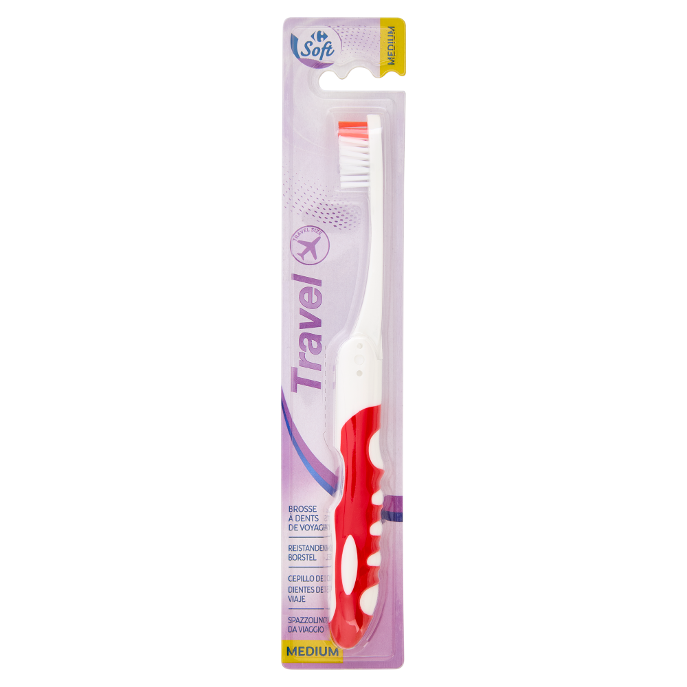 Carrefour Soft Travel Medium Spazzolino da Viaggio 1 pz