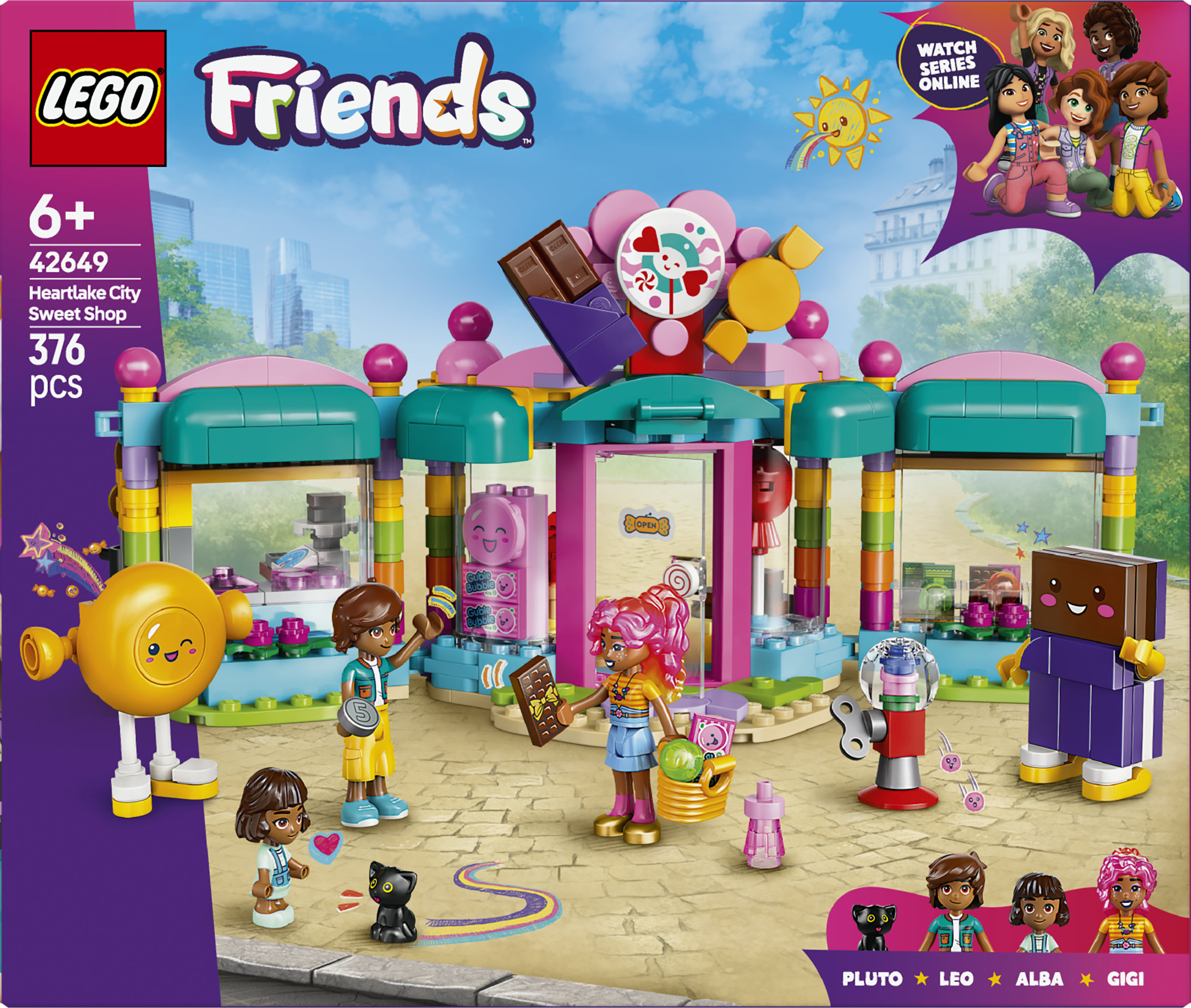 LEGO Friends 42649 Negozio di Dolciumi di Heartlake City, Giochi per Sviluppo Abilit&agrave; Sociali per Bambine e Bambini da 6 Anni